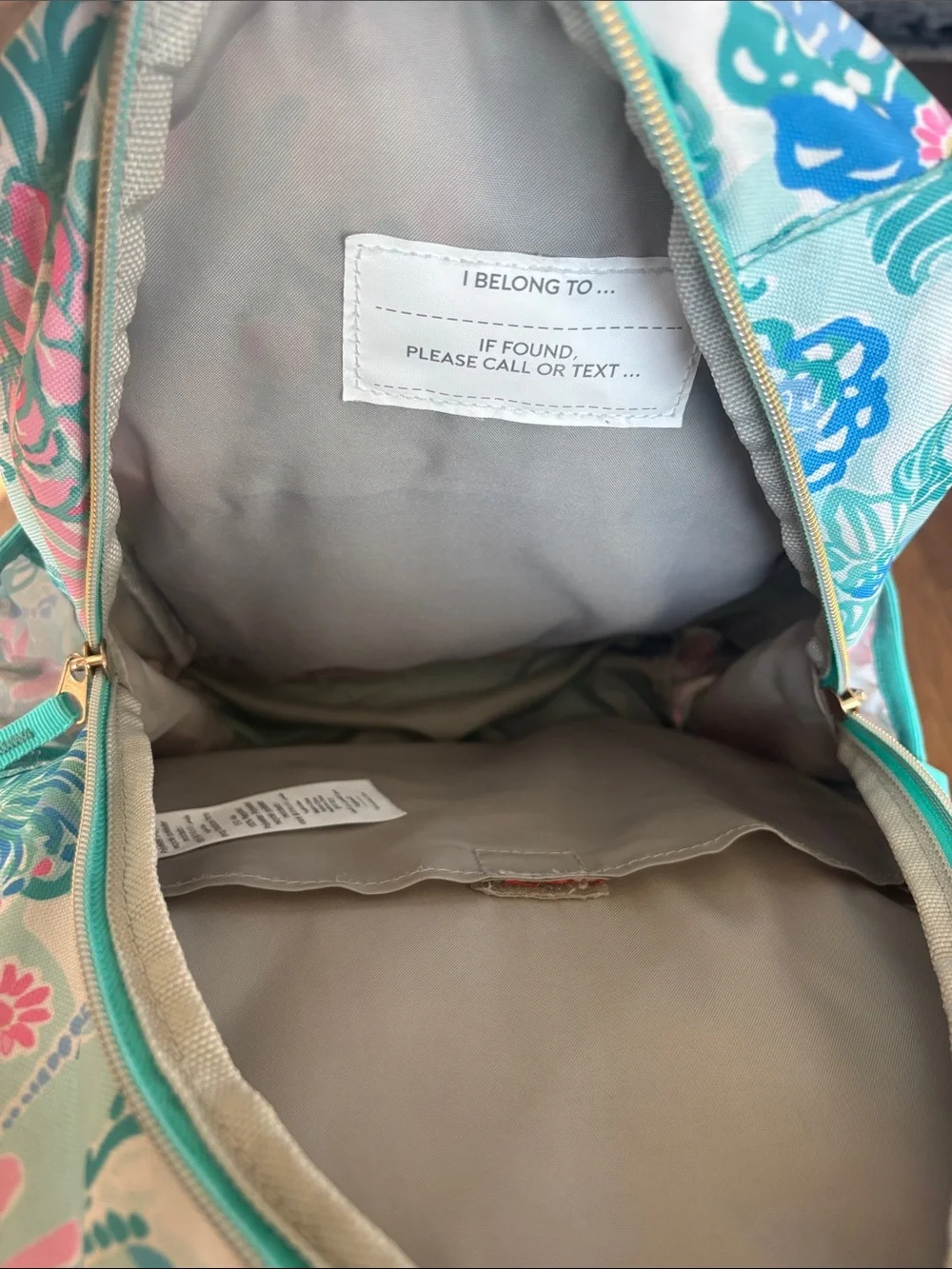 Pottery Barn Lily Pulitzer Kids Floral Teal Backpack - Turquoise Floral Print